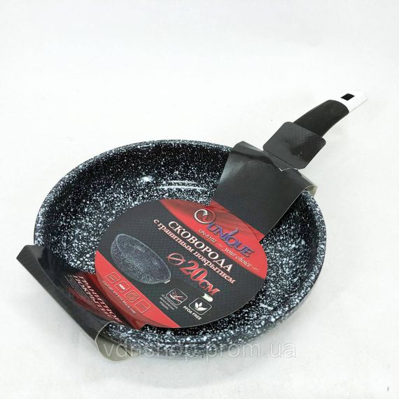 Сковорода для любителів готувати UNIQUE UN-5102 20 см, Глибока сковорода для індукційної плити IU-95 | Зображення 3