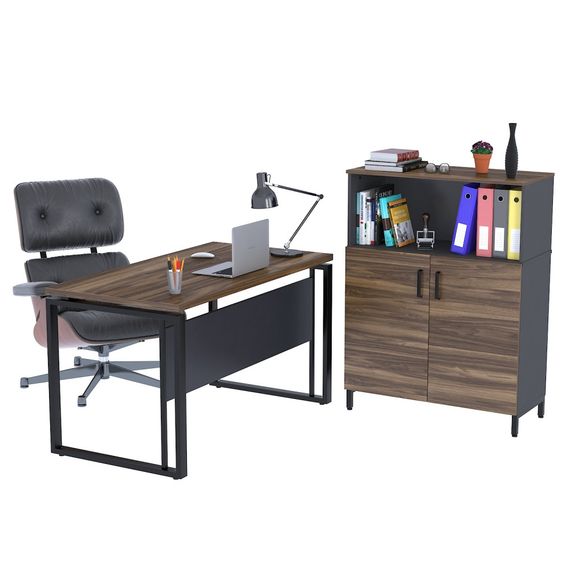 Тумба офисная Loft Design LTO-900-1200 антрацит дуб палена | Зображення 5