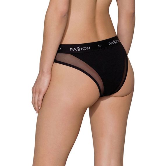 Трусики з прозорою вставкою Passion PS002 PANTIES XL, black | Зображення 1