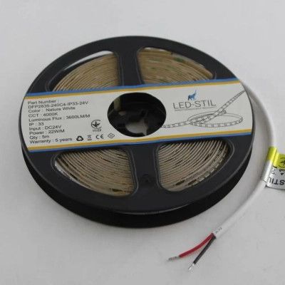 Светодиодная лента LED-STIL 4000K 22 Вт/м 2835 240 діодів IP33 24 Вольта 3600 lm нейтральне світло | Зображення 6