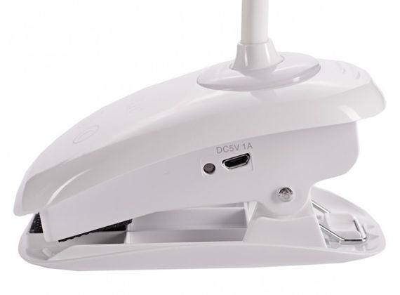 Настільний акумуляторний світлодіодний світильник Luxel TLC-04W, 6 Вт, прищіпка, USB, нічник, білий | Зображення 2