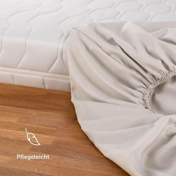 Простирадло на резинці Blumtal Basics 100×200×30 см, колір айворі (слонова кістка), наматрацник | Зображення 3
