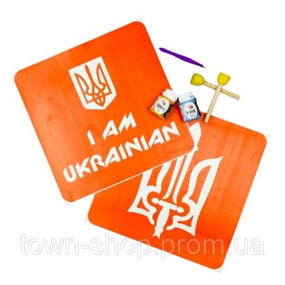 Набор для рисования по ткани «I Am Ukrainian, Тризуб» paint-n064-n059 | Зображення 1