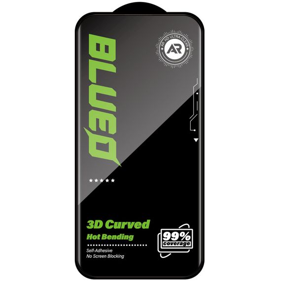 Захисне 3D скло Blueo Hot Bending AR Anti-Reflective для Apple iPhone 17 / 17 Pro / 16 Pro (6.3") Чорний | Зображення 1