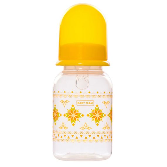 Бутылочка для кормления с силиконовой соской 1400_жовтий 125 мл