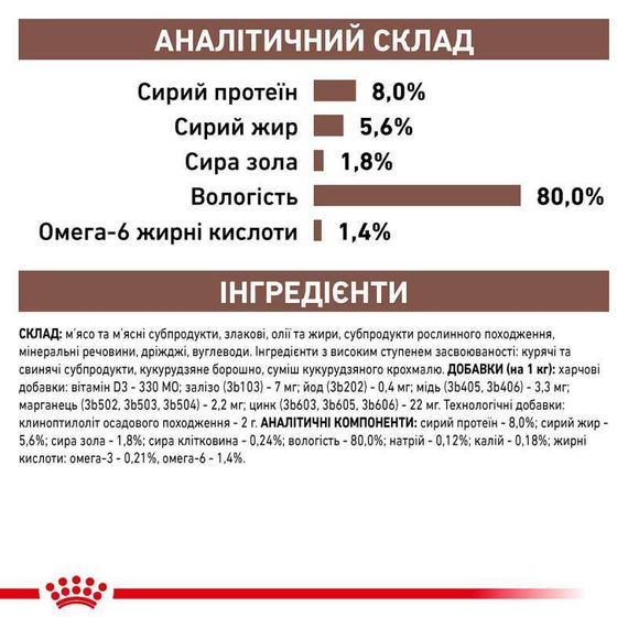 Вологий корм Royal Canin Gastrointestinal Cat для котів при проблемах з травленням (шматочки в соусі), 85 г | Зображення 3
