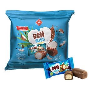 Цукерки глазуровані BON BLISS кокос 250г  (214263)