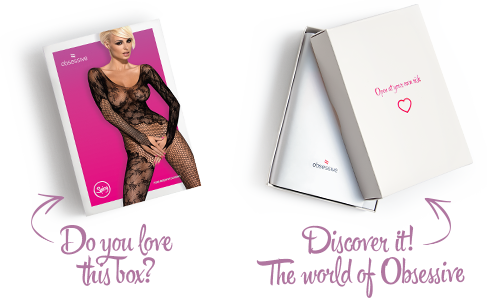 Бодистокинг Obsessive Bodystocking F210 S/M/L black, рукава-митенки, сетка, цветное кружево Sex Aura | Зображення 6