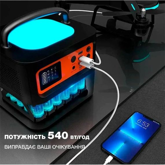 Портативна електростанція TIG FOX Portable Power Station 540 Wh/500W Портативна зарядка Електрогенератор | Зображення 3