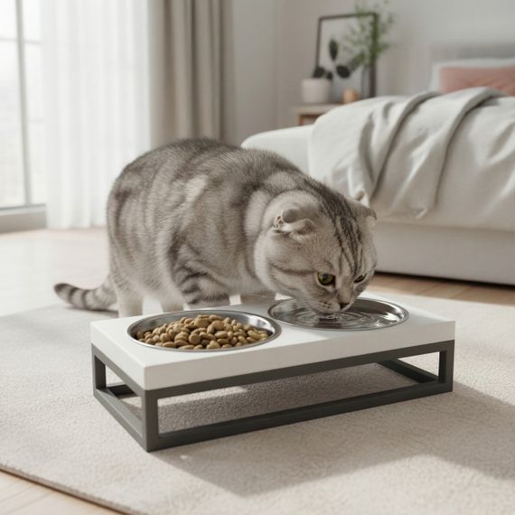 Миски на подставке для маленьких собак и котов Hollky Base XS (2 × 0,25 л) BXS-28145-GRWH | Зображення 5