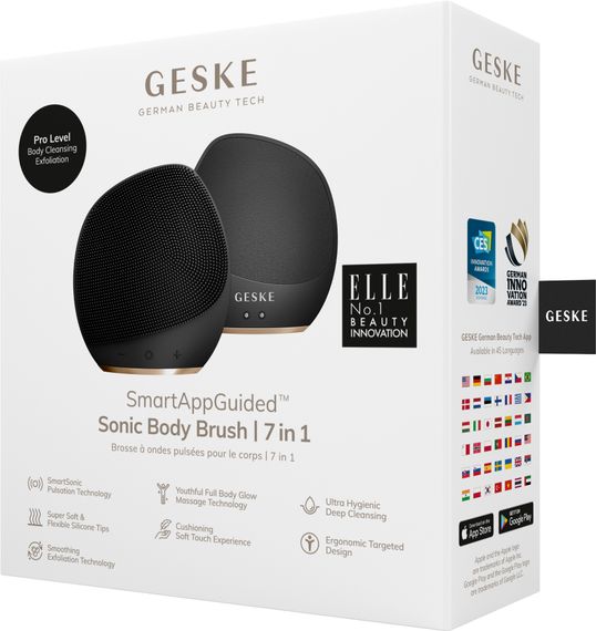 Ультразвуковая щетка для тела и интенсивный пилинг GESKE Sonic Body Brush&Intensive Exfoliator 7в1 starlight, Серый | Зображення 7