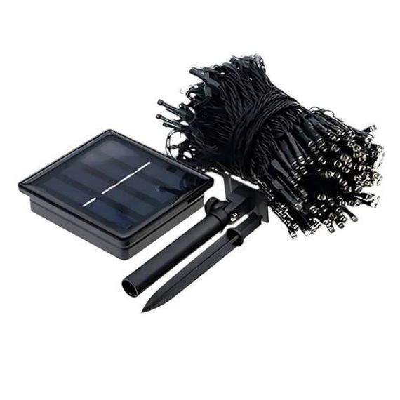 Гірлянда вулична із сонячною панелькою 5м Solar 100LED холодне світло RP44 Чорна