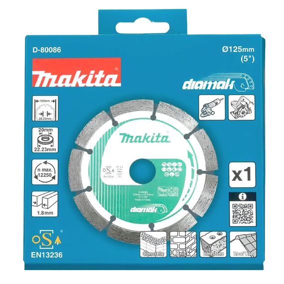 Диск алмазний сегментний по бетону 125 х 22.23 (20) мм Makita Diamak D-80086 | Зображення 1