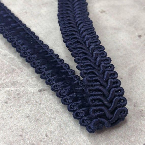 Тасьма косичка "Шубна" 1,5 см - темно-синя | Зображення 2