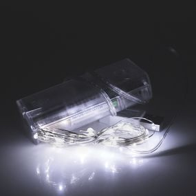 Гірлянди 30LED, 1 режим, 3 метри, прозора ізоляція, живлення від 2 * АА (немає в комплекті), White, BOX