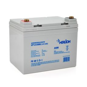 Аккумуляторная батарея MERLION AGM GP12330M6 12V 33A h (195x130x155 (165)) 9.8