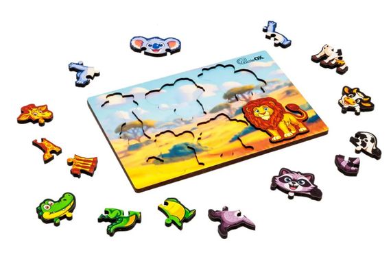Сортер А5 "Розумний світ. Дикі тварини" Puz-88750 дерев'яний PuzzleOk | Зображення 3