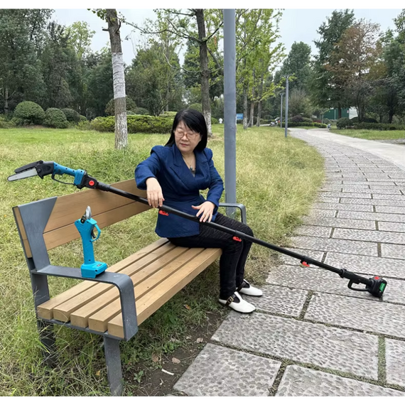 Акумуляторний набір 3в1 Секатор-ножиці садові Пила Висоторіз-штанга 2 м, неповоротний | Зображення 7