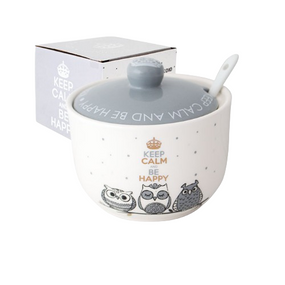 Цукорниця Совушки з ложкою 450мл d11см/h7,5см 2242-18 S&T