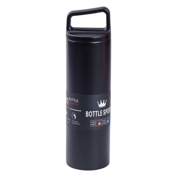 Термос металлический 500 мл Bottle Sport с вакуумной изоляцией  черный HPGM5009B