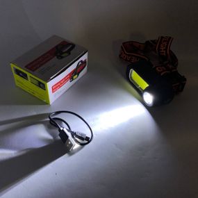 Фонарик на голову с зарядкой WH-1707-XPE+COB, Светодиодный фонарь с креплением на голову DP-12