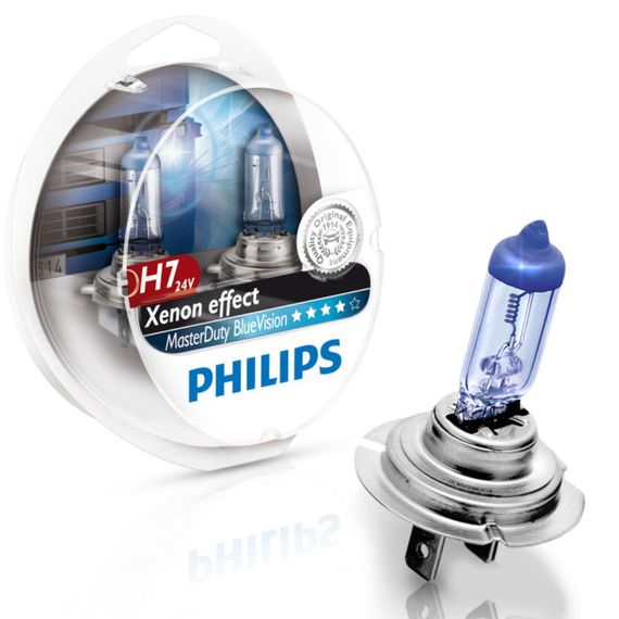 Комплект галогеновых ламп PHILIPS 13972MDBVS2 H7 70W 24V PX26d MasterDuty BlueVision | Зображення 1
