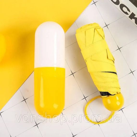 Компактна парасолька в капсулі-футлярі Жовтий, маленька парасолька в капсулі. Колір: жовтий BA-62 | Зображення 4