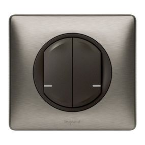 Celiane with NETATMO. Умный беспроводной выключатель 2-клавишный. Графит (064894)