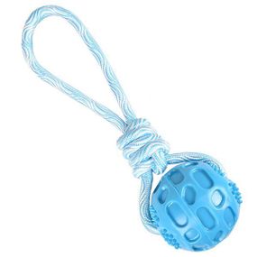 Flamingo Rudo Ball With Rope фламинго рудо мяч с веревкой игрушка для собак Блакитний | 7,5х7,5х26,3 см