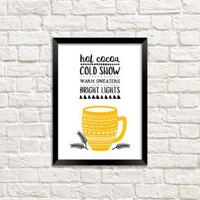 Постер в рамці Hot cocoa Cold snow 15x21 см, A5 (MT5_21NG007_BL)