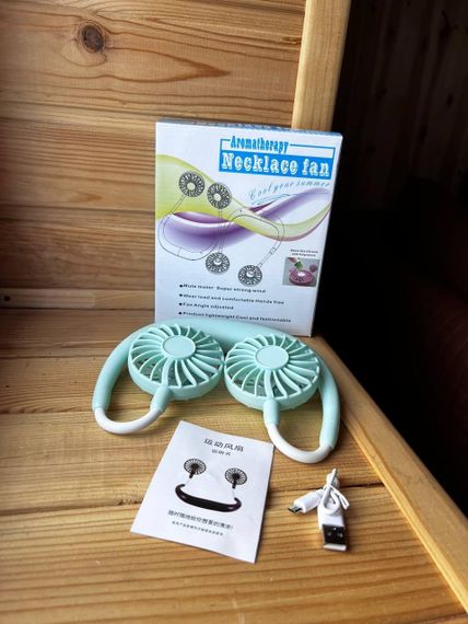 Вентилятор на шею портативный с аккумулятором Neck Fan Голубой Sport Fan31 | Зображення 4