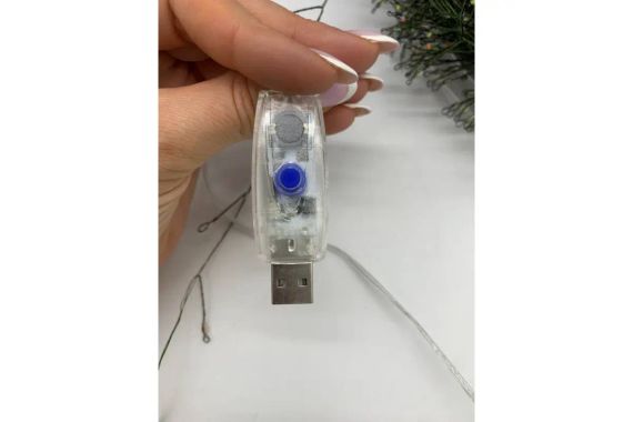 Гірлянда Роса на котушці феєрверк - мішура від USB, 20м, 600LED + пульт Мультик | Зображення 3