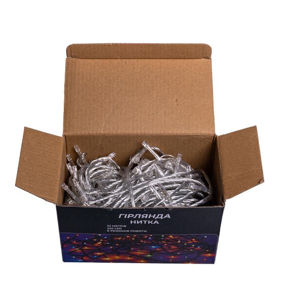Новорічна гірлянда кімнатна нитка 22 м 220 LED кімнатна гірлянда білий провід Біле світло W220LED22MWW | Зображення 6