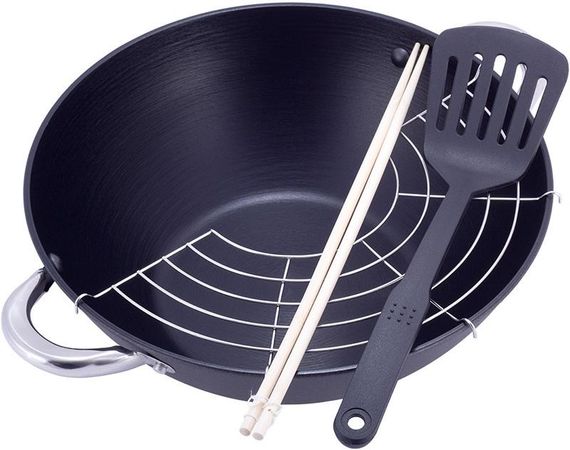 Казан чавунний "Wok" 4.5л, з антипригарним покриттям і аромо-кришкою | Зображення 2