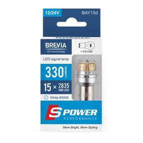 10203X2 BREVIA Лампа світлодіодна Brevia S-Power P21/5W 330Lm 15x2835SMD 12/24V CANbus, 2шт.