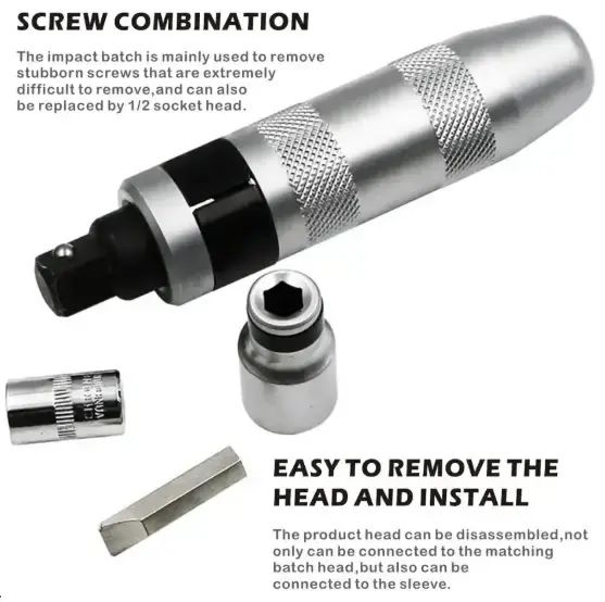 Набір викруток 14 предметів з перехідником і бітами, ударно-поворотна викрутка 1/2" | Зображення 2