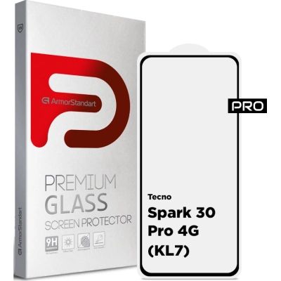 Стекло защитное Armorstandart Pro Tecno Spark 30 Pro 4G (KL7) Black (ARM83308)
