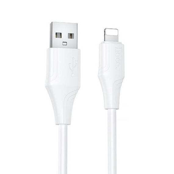 Дата кабель Hoco X124 Bien silicone USB to Lightning 2.4A (1m) White