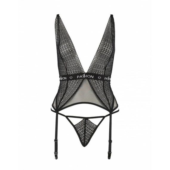 Напівпрозорий корсет Passion Exclusive MIRAJANE CORSET XXL/XXXL, black | Зображення 4