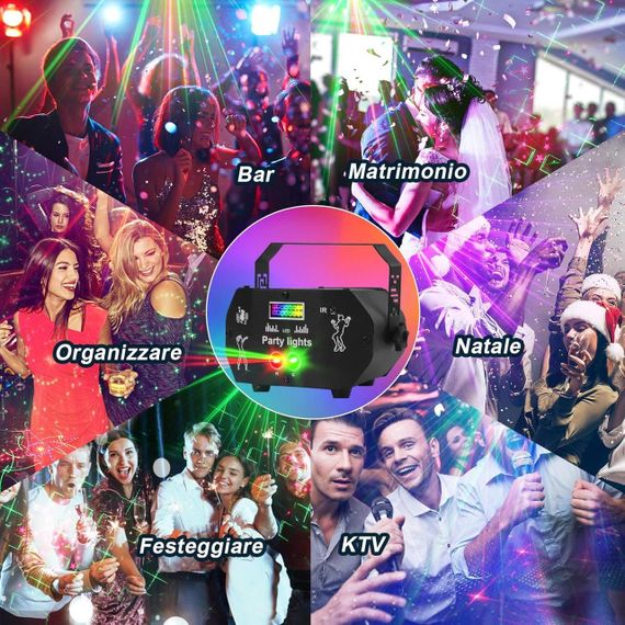 Світильник дископрожектор Nauotk з дистанційним керуванням, 60 режимів RGB, керування музикою і стробоскоп | Зображення 6