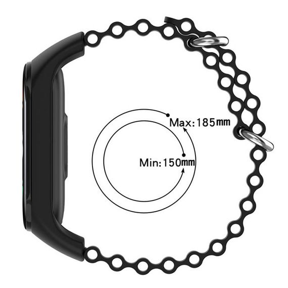 Ремінець Ocean Band для Xiaomi Mi Band 3/4/5/6/7 Чорний / Black | Зображення 4
