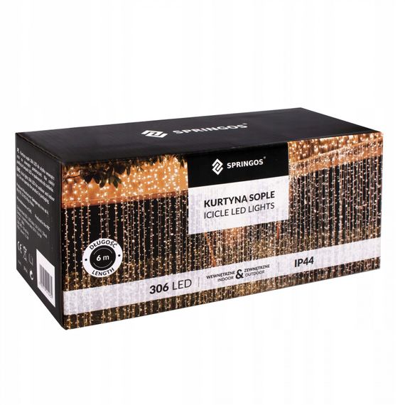 Гірлянда вулична (зовнішня) бахрома Springos 3 x 3 м 306 LED Pilot CL4002 Blue | Зображення 4