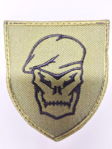 Шеврони  "Череп в берете ХАКІ " з вишивкою