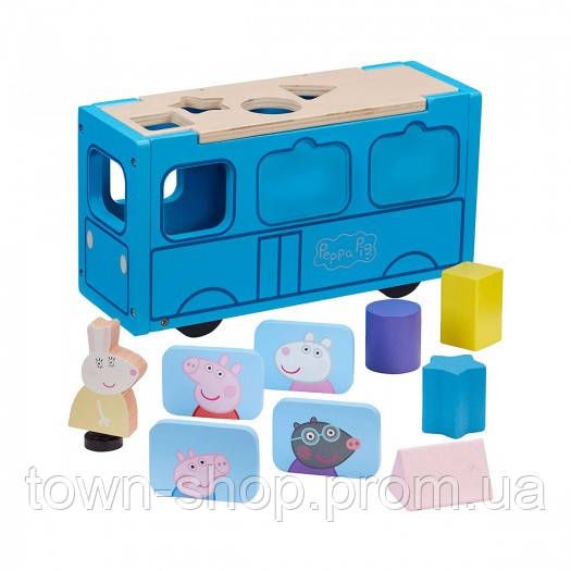 Деревянный игровой набор-сортер Peppa - Школьный автобус Пеппы | Зображення 1