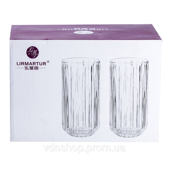 Набір склянок 6 штук 450 мл скляні прозорий HP517 | Зображення 2