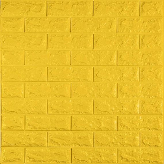 3D панель самоклеющаяся 700x770x7мм кирпич Желтый (010-7) SW-00000049