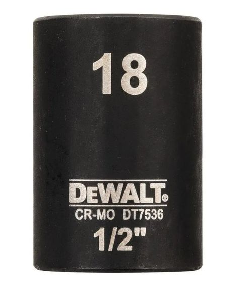 Головка торцева ударна DeWalt IMPACT коротка шестигранна 1/2" 18 мм (DT7536)