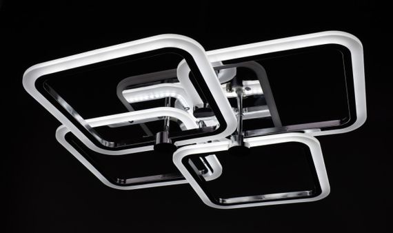 Люстра світлодіодна стельова LED світильник для квартири на стелю лед з пультом 26096 Хром 10х56х65 см. | Зображення 1