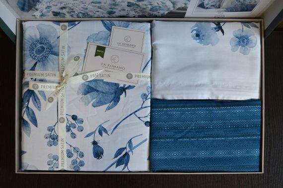 Постільна білизна La Romano Premium Satin 200×220 Madena Blue | Зображення 5
