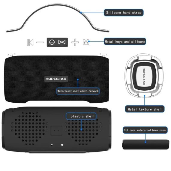 Портативная Bluetooth колонка HOPESTAR H24 Черная | Зображення 1